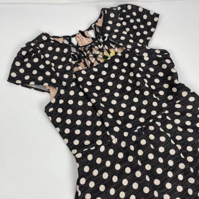 Anthropologie Maeve Dress Women's Size 4 Nicola Black White Polka Dots