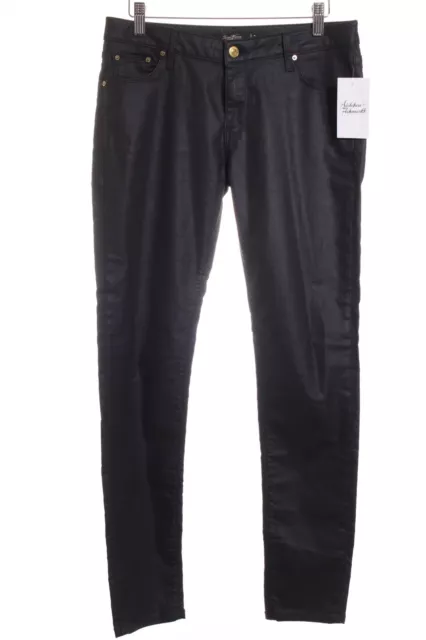 ZARA WOMAN Pantalon taille basse Dames T 42 noir Look de motard 3