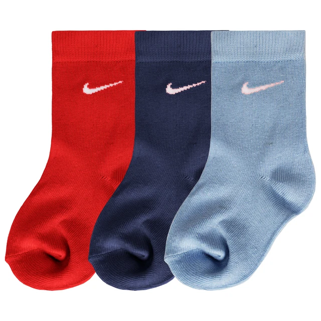 Calze bambini Nike 3 confezioni logo grafico rosso/navy/blu chiaro SX1732 916