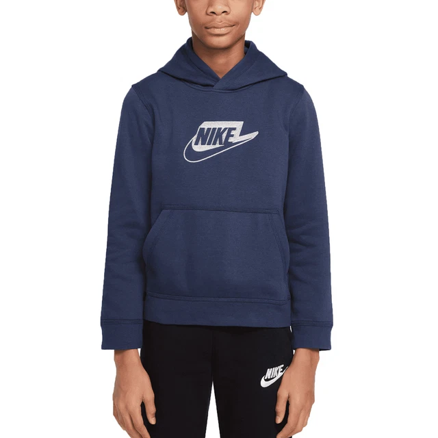 Nike Felpa da Ragazzi con Cappuccio Club Fleece Blu Taglia L (147-158 CM) Cod...