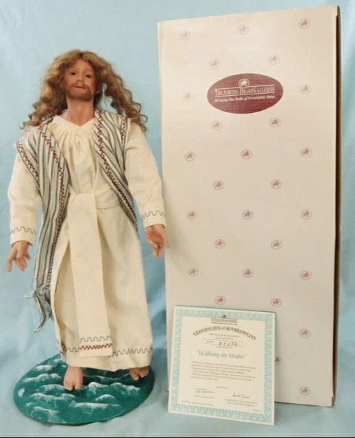 1997 Ashton Drake Porcelain Jesus Doll "Walking On Water" W/Coa*Box