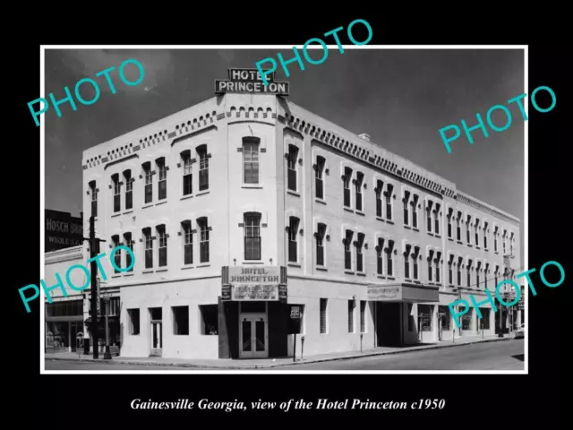 OLD LARGE HISTORIC PHOTO OF GAINESVILLE GEORGIA VIEW OF HOTEL PRINCETON c1950
