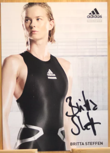 Britta Steffen Orig Autogramm signiert Schwimmen Olympia WM EM sexy - AK 2