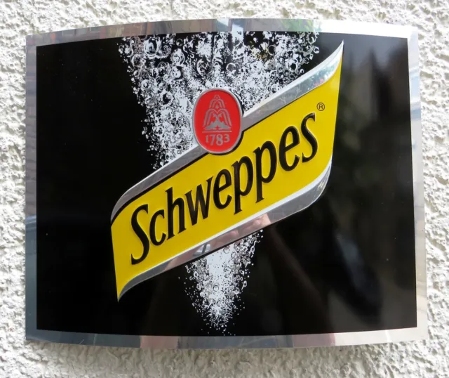 SCHWEPPES = Altes Blechschild Hamburg um 1990 TOP Mineralwasser Tonic Ginger Ale 3