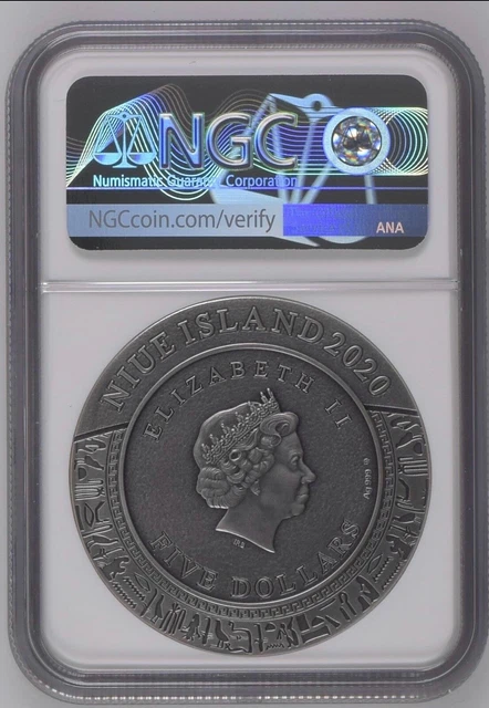 NGC MS70 Niue 2020 HORUS Gods of Anger 2oz silver coin High Reilef 2