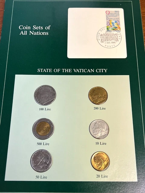 VATICAN CITY "Coins of All Nations" 6-Coin UNC Type Set