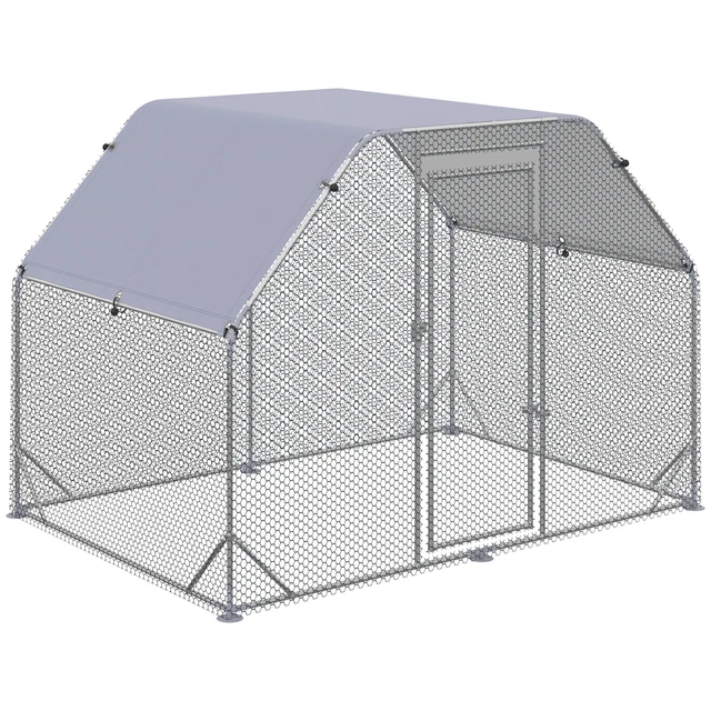PAWHUT CHICKEN RUN W/ Roof, Walk In Chicken Coop for 46 Chickens, Hen House £184.99 PicClick UK