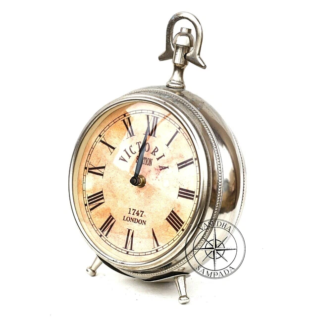 Orologio Victoria London da tavolo in ottone collezione antica orologio classico.