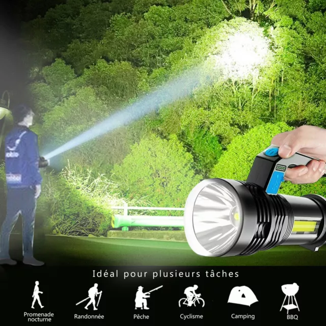 Ultra Puissante 2500000LM LED Lampe de Poche Tactique Lampe Torche Rechargeable