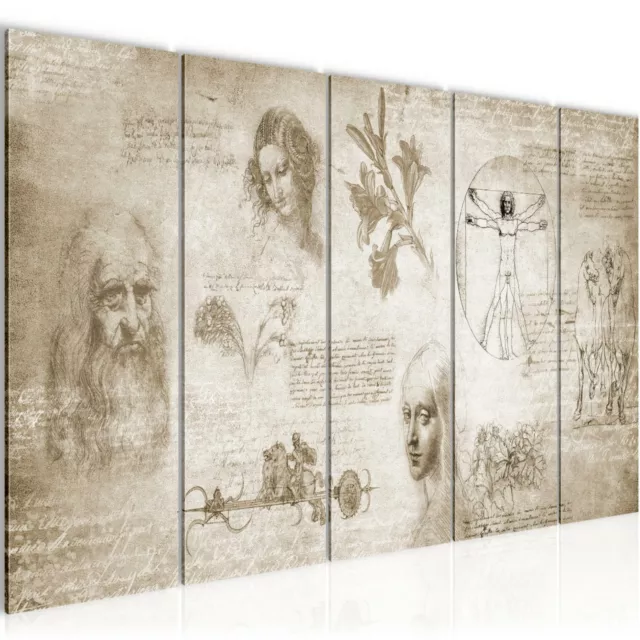 Set quadri da parete Leonardo Da Vinci immagine XXL camera da letto soggiorno