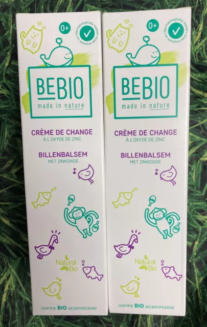 - Lot De 2 CRÈMES Pour Le CHANGE À L'OXYDE DE ZINC - 100 ML X 2 - BEBIO