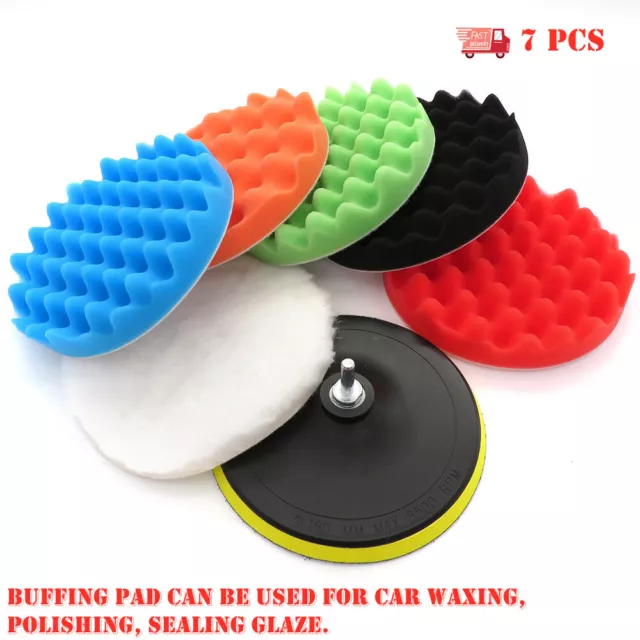 3 Inch Sponge Polishing Waxing Buffing Pads + Drill Adapter Kit For Car Compound 2