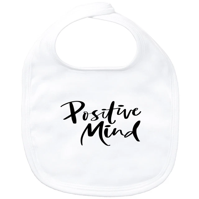 Bavaglino bambino mente positiva scritta idea regalo souvenir compleanno Natale