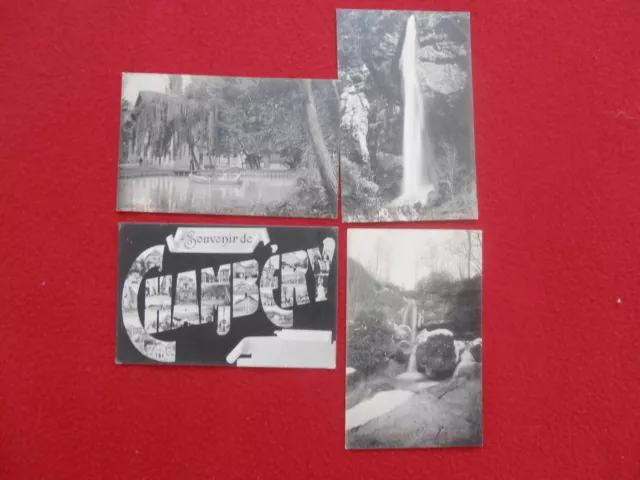 Lot De 4 Cartes Postales Souvenir De Chambery Cascades Et Etang