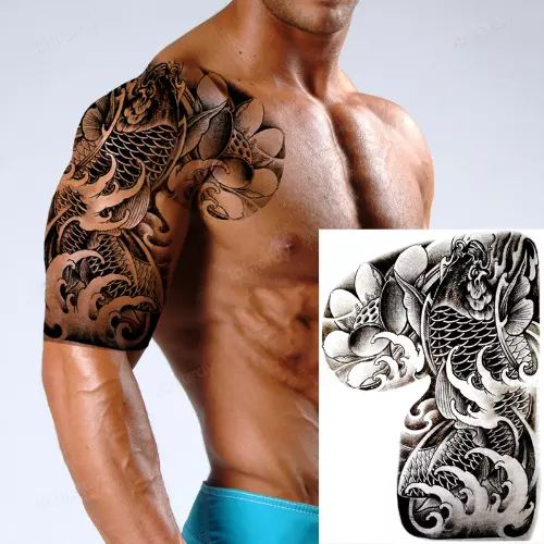Large Temporary Body Art Chest Tattoo Sticker Sleeve Man Women Waterproof US