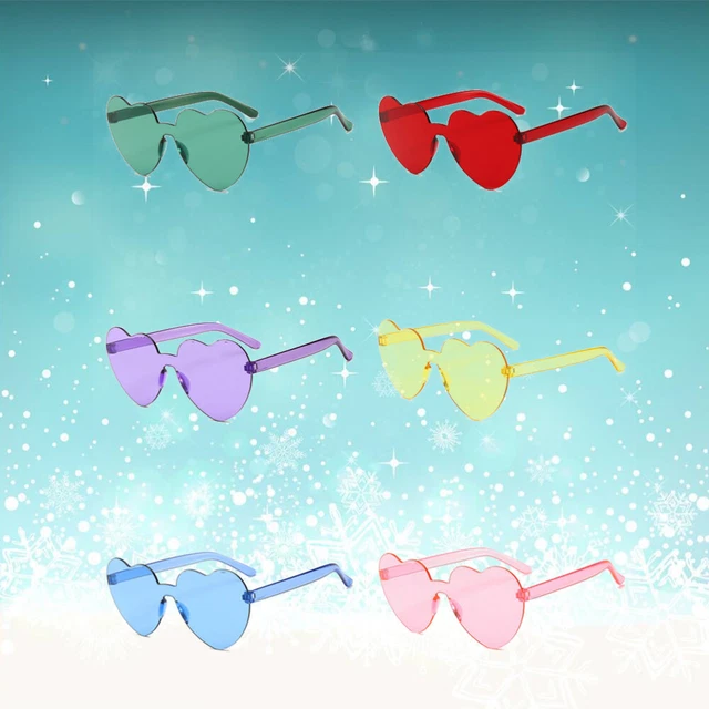 6 pz occhiali da cuore trasparenti senza montatura occhiali cosplay per bambini