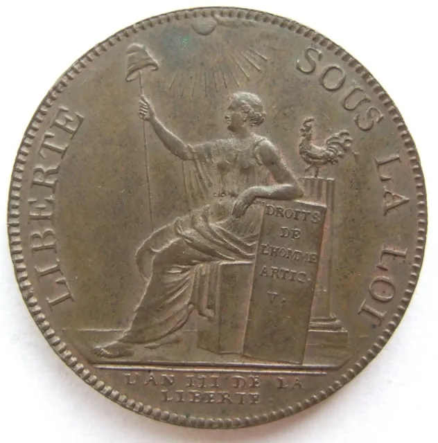 Medaglia Francia Rivoluzione Parigi Monneron 2 Sols 1791 quasi timbrata