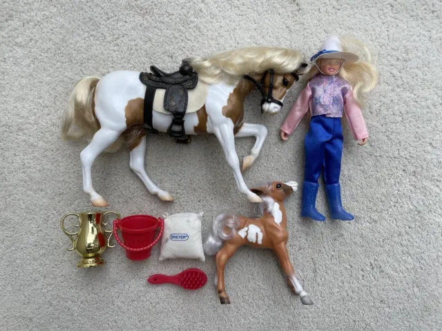 Breyer #7003 Palomino Pinto Horse and Foal Set Dapples Ponies Western Rider