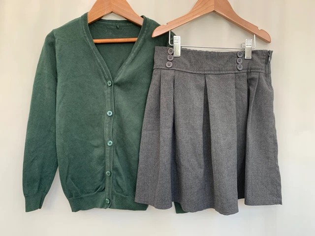 Girls Bundle school uniform cardigan skirt age 7/8 years M&S george