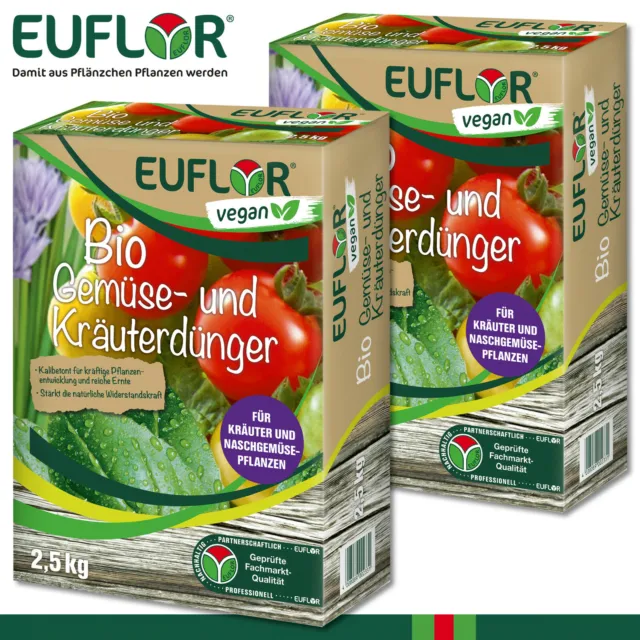 Euflor 2x 2,5kg Bio Légumes- & Engrais pour Herbes Basilic Thym Origan Coriandre