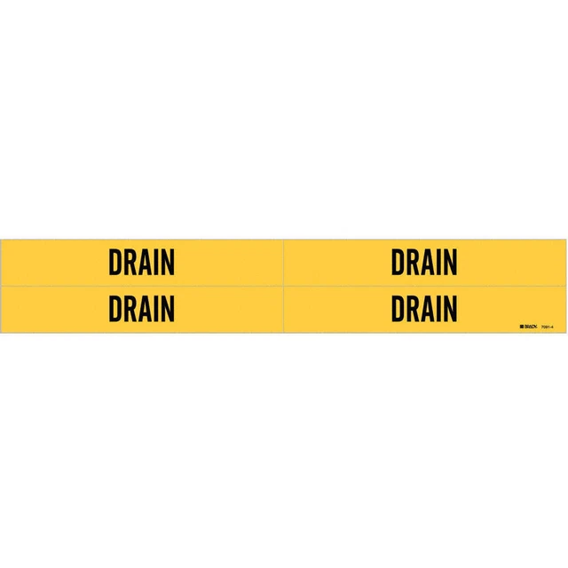 BRADY 7091-4 Pipe Marker,Drain,1 1/8 in H,7 in W
