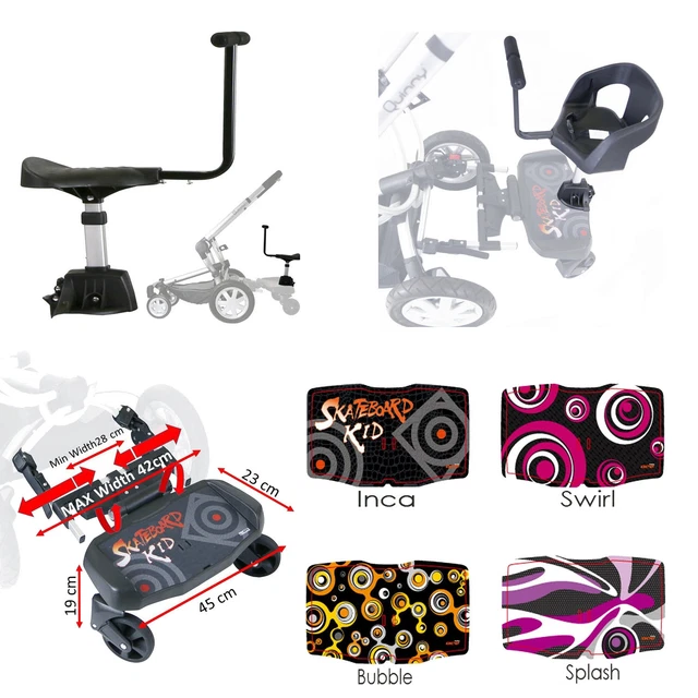 Ride on Kinderwagen Buggy Board mit Sattel oder Sitz passt Mamas & Papas Urbo Bug