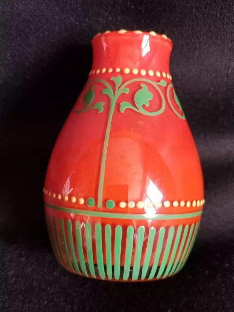 Petit vase miniature en verre teinté & émaillé / Origine & époque à déterminer?