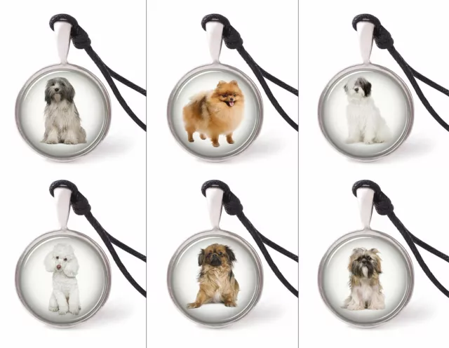 Dog Various Breeds Necklace Pendants Pewter Silver Jewelry JNP