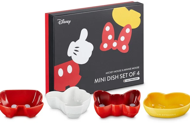 LE CREUSET MICKEY Minnie Mouse Mini Juego de platos piezas Rojo