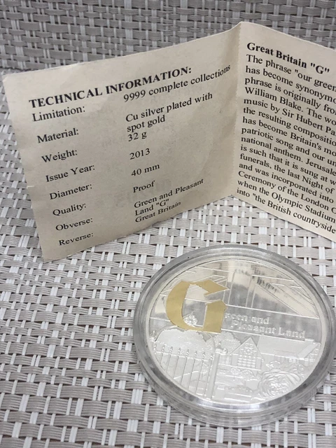 Westminster Collection Great Britain "GREEN AND PLEASANT LAND" Silver Plate Gold