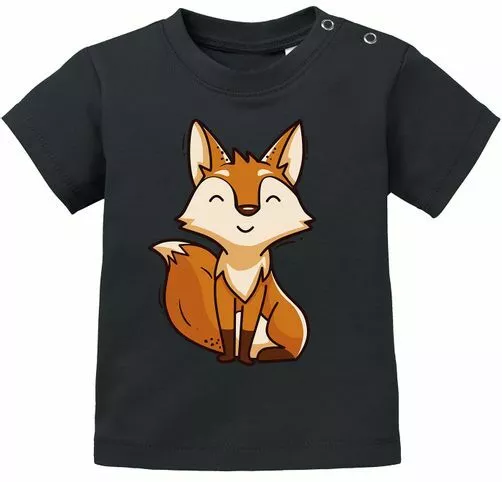 Baby T-Shirt kurzarm Bedruckt Fuchs lustige Tiere Tiermotive Fox Geschenk