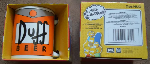 NEW 2015 Official Fox Simpsons Duff Beer Ceramic Cup Mug in Box