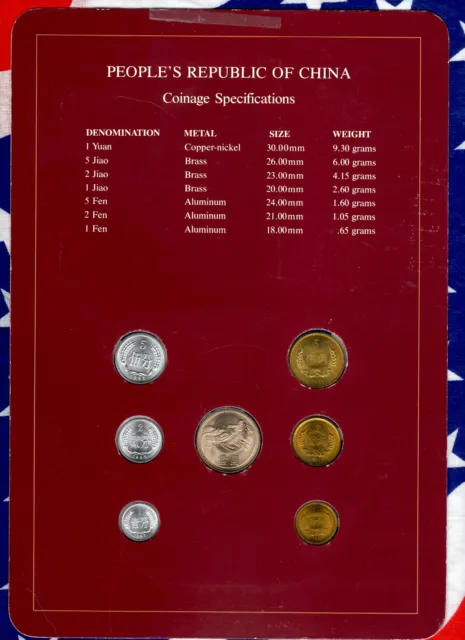 Coin Sets of All Nations China 1981-1982 UNC 1 Yuan 5,2,1 Jiao 1981 2