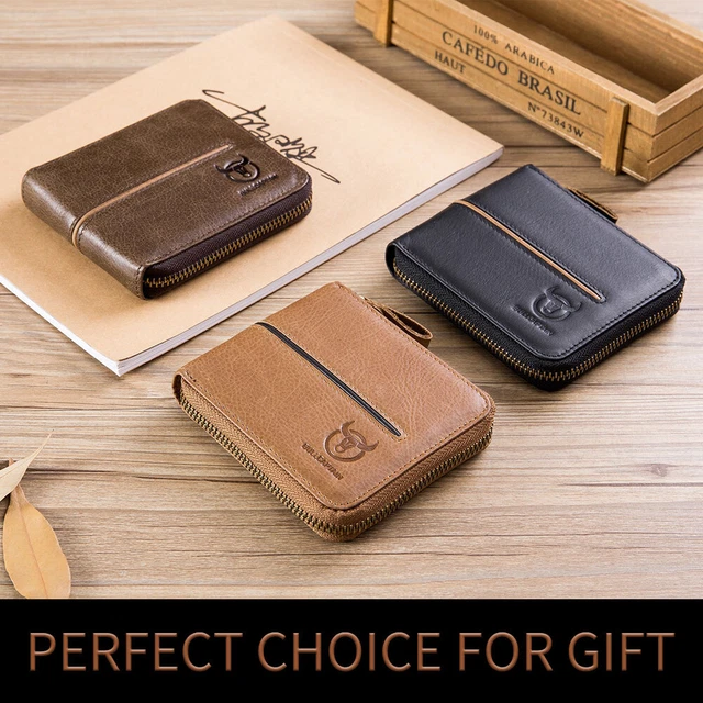 Men's Genuine Leather Bifold Wallet RFID Blocking Credit ID Card Holder Gifts  ​