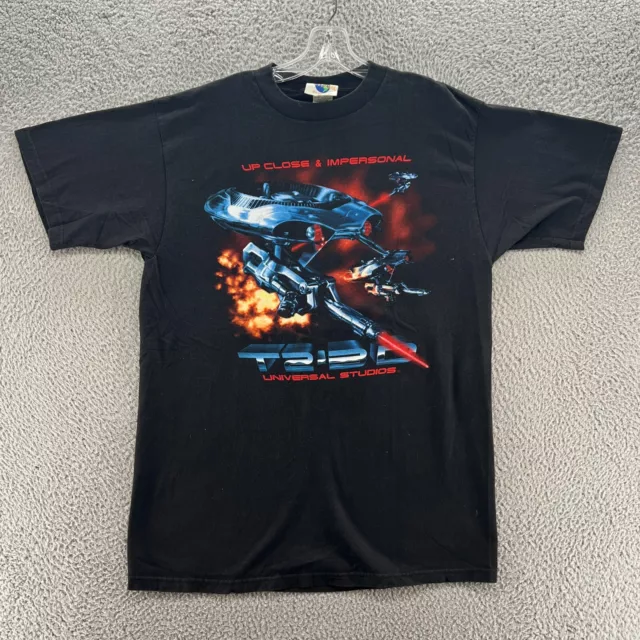Vintage Terminator Shirt Mens Extra Large Black T2 3D Movie Promo Universal