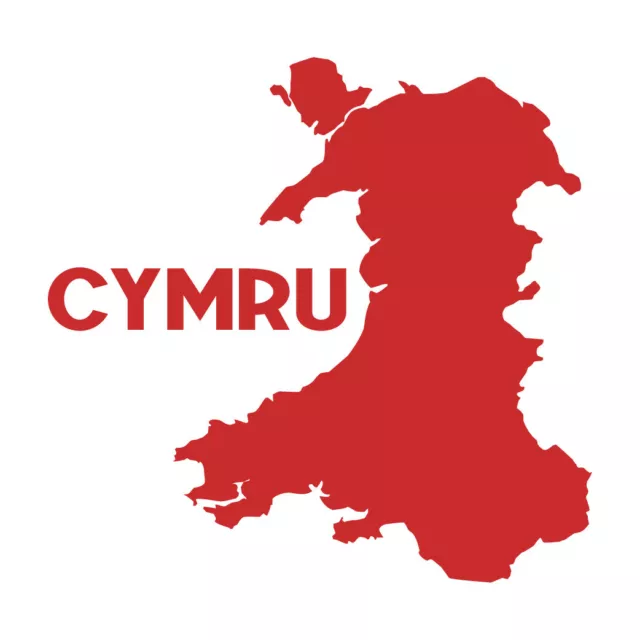 Welsh Wales Cymru Map Silhouette Self-Adhesive Vinyl Decal Bumper Car Sticker