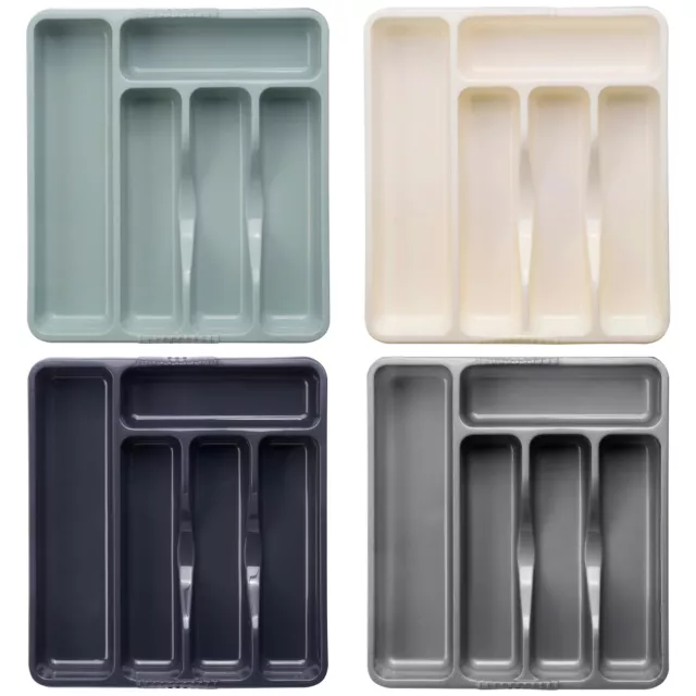 Plastic Kitchen Cutlery Tray Organiser Rack Holder Drawer Insert Tidy Storage