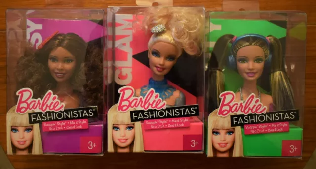 MATTEL BARBIE FASHIONISTAS Swappin Styles Petit T te Boucl
