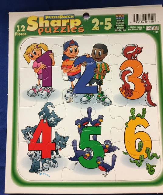 PUZZLE PATCH PRE-K Puzzles Lot of 4 VTG 1996 Made in USA From Recycled