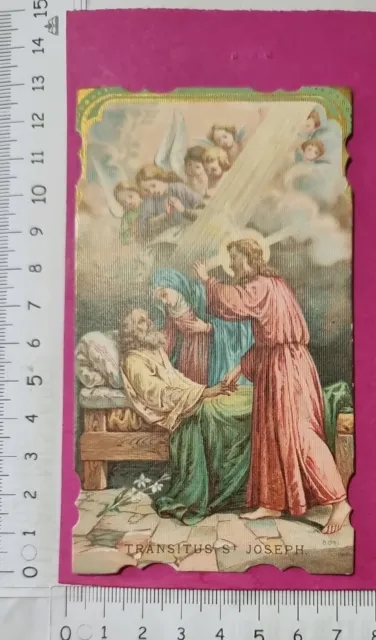 6707 - Santino Holy Card Cromolito  Originale Transito San Giuseppe