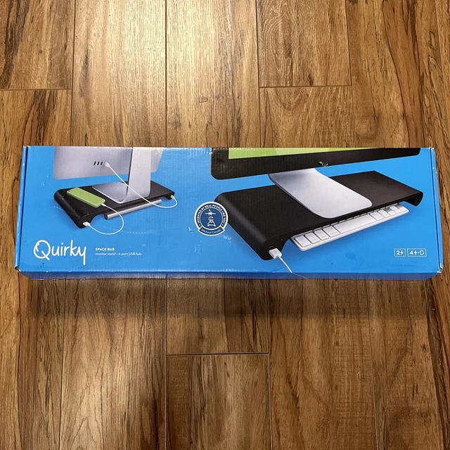 QUIRKY SPACEBAR POP Monitor Stand Keyboard 6Port USB Hub (PSPBPWH01