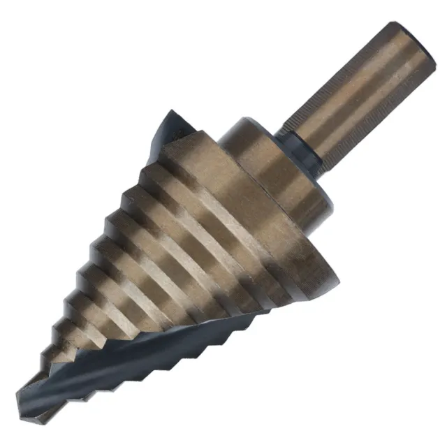 Spiral Step Drill Bit 10 Size Dark Yellow High Speed Steel Grooved Stepped