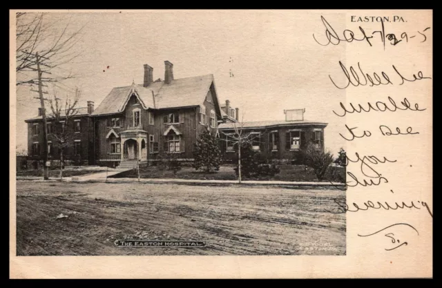 EASTON PENNSYLVANIA, HISTORIC ORIGINAL 1890 EASTON HOSPITAL, pm  190? UDB