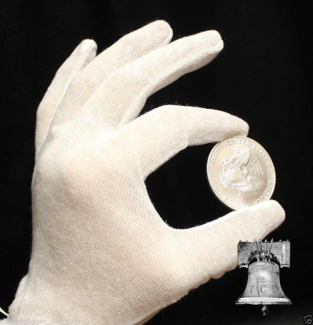 LARGE Inspection Gloves Comic Book Currency Coin Stamp HEAVY DUTY Cotton 1x Pair