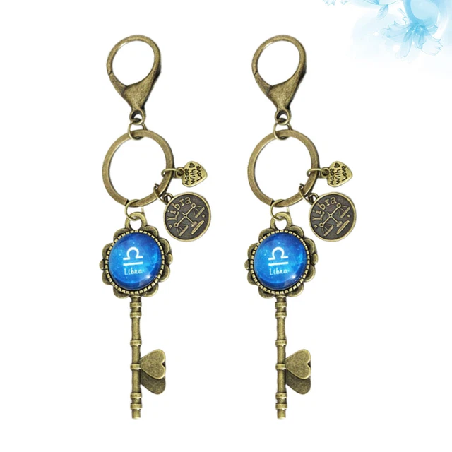 2 Pcs Constellations Keychains Key Rings Key Holder Purse Manual 12