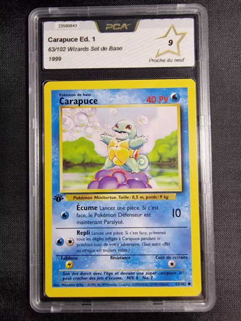 🇫🇷 Carapuce PCA 9 Edition 1 Fr 63/102 Wizards Set De Base Carte Pokemon 💫