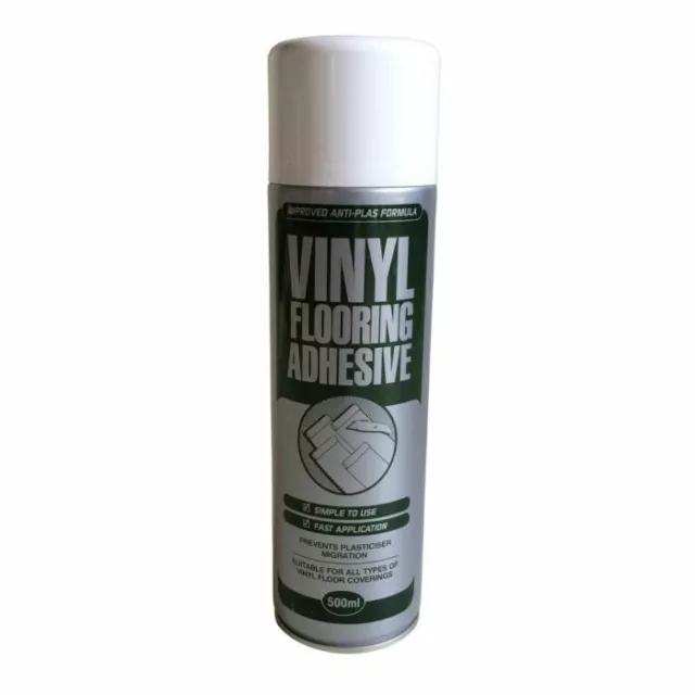 Vinyl Floor Spray Glue Adhesive 500ml Strong Heavy Duty Lino Vinyl Tiles Sheet