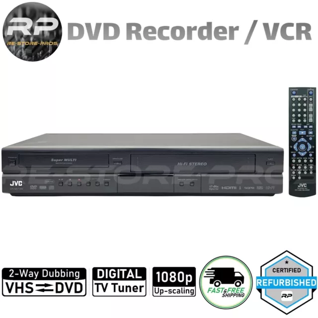 JVC DR-MV100B DVD VCR Combo Player VHS to DVD Recorder HDMI 1080p ...