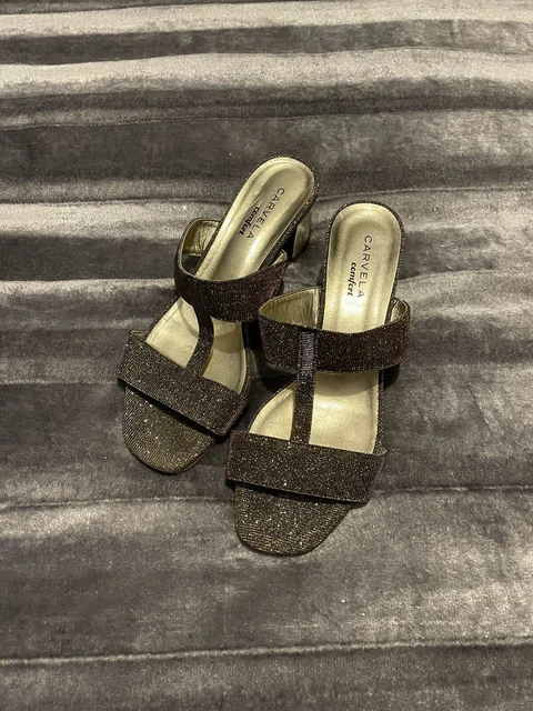 CARVELA CHAMPAGNE SPARKLE Sandals Size Uk 7 40 Gold Buckles New