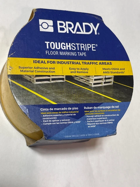 BRADY Floor Marking Tape Gen Purpose Solid Yellow 3" x 100 ft 8 mil Tape 104342
